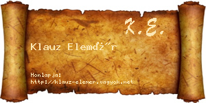 Klauz Elemér névjegykártya