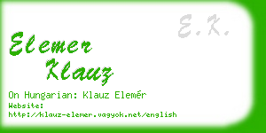 elemer klauz business card