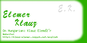 elemer klauz business card